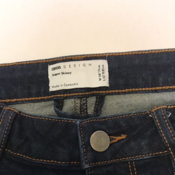 ASOS super skinny 28waist 30 inseam dark wash - Picture 6 of 8